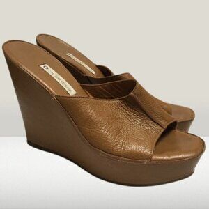 L' Autre Chose Leather Wedge Platform Sandals